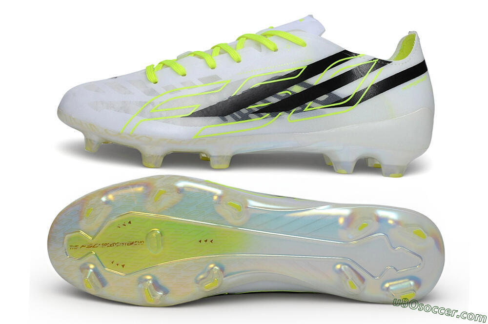 Adidas F50 Hyperfast Evo FG Firm Ground Soccer Cleats - White/White/Volt 0