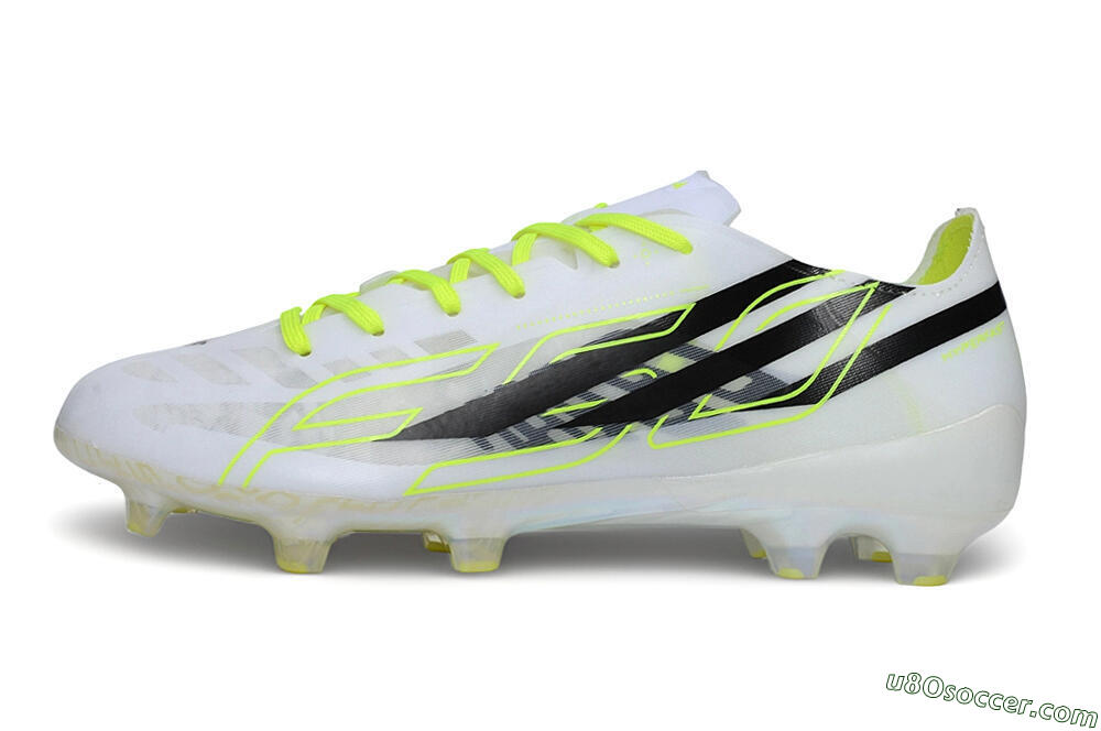 Adidas F50 Hyperfast Evo FG Firm Ground Soccer Cleats - White/White/Volt 2