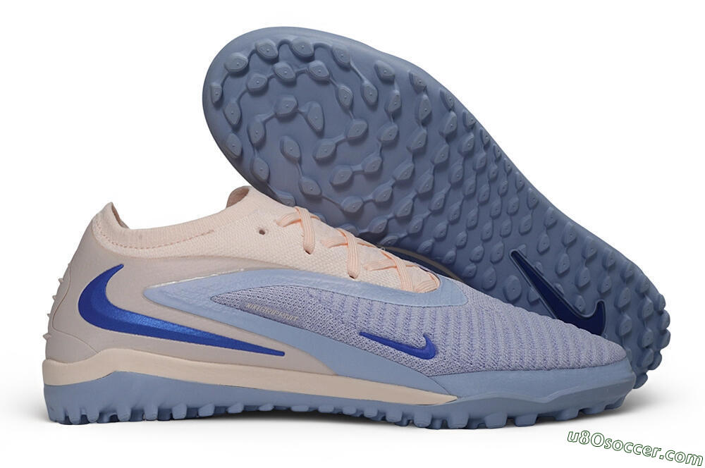 Nike Phantom 6 Elite Low TF Artificial Turf Soccer Shoes - Blue/Barely Grape/Light Peach 1