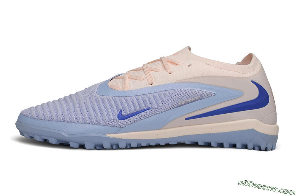 Nike Phantom 6 Elite Low TF Artificial Turf Soccer Shoes - Blue/Barely Grape/Light Peach 2