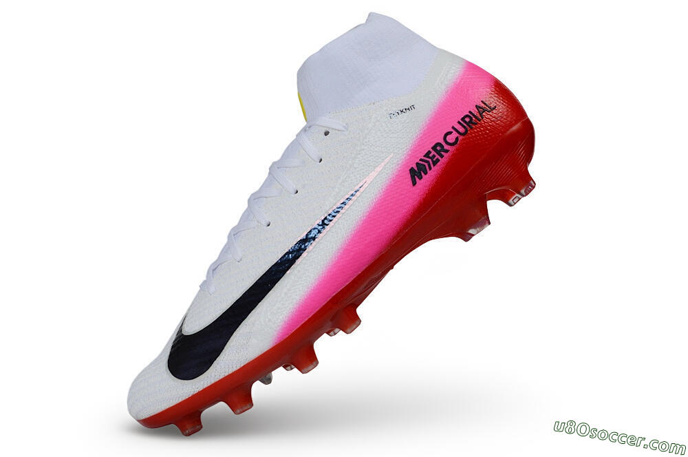 Nike Air Zoom Mercurial Superfly 10 Elite AG Artificial Grass Soccer Cleats - White/Hyper Pink/Total Orange 5