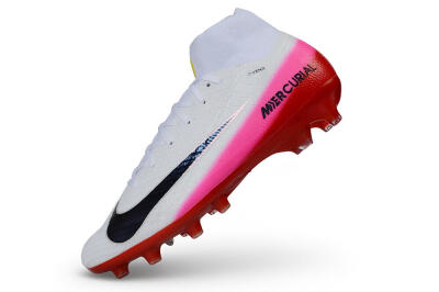 Nike Air Zoom Mercurial Superfly 10 Elite AG Artificial Grass Soccer Cleats - White/Hyper Pink/Total Orange