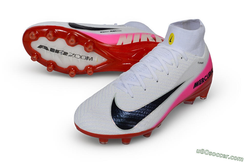 Nike Air Zoom Mercurial Superfly 10 Elite AG Artificial Grass Soccer Cleats - White/Hyper Pink/Total Orange 3