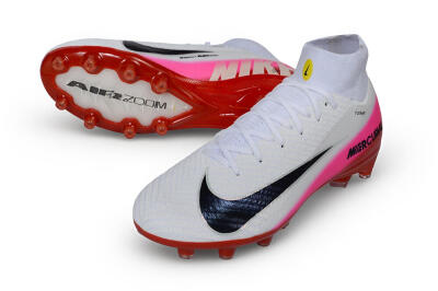 Nike Air Zoom Mercurial Superfly 10 Elite AG Artificial Grass Soccer Cleats - White/Hyper Pink/Total Orange