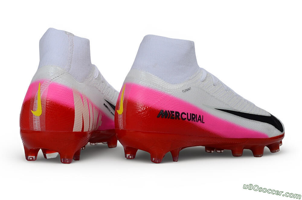 Nike Air Zoom Mercurial Superfly 10 Elite AG Artificial Grass Soccer Cleats - White/Hyper Pink/Total Orange 6