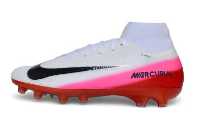 Nike Air Zoom Mercurial Superfly 10 Elite AG Artificial Grass Soccer Cleats - White/Hyper Pink/Total Orange