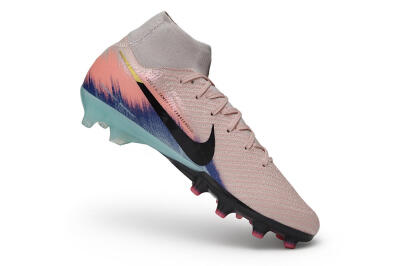Nike Air Zoom Mercurial Superfly 10 Elite AG Artificial Grass Soccer Cleats - Pink/Sunset Peach/Arctic Teal