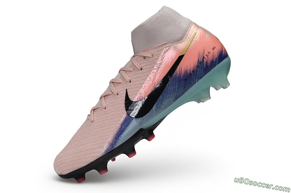 Nike Air Zoom Mercurial Superfly 10 Elite AG Artificial Grass Soccer Cleats - Pink/Sunset Peach/Arctic Teal 5
