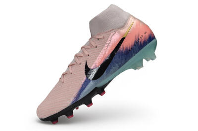 Nike Air Zoom Mercurial Superfly 10 Elite AG Artificial Grass Soccer Cleats - Pink/Sunset Peach/Arctic Teal