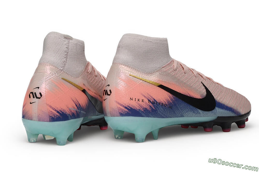 Nike Air Zoom Mercurial Superfly 10 Elite AG Artificial Grass Soccer Cleats - Pink/Sunset Peach/Arctic Teal 6