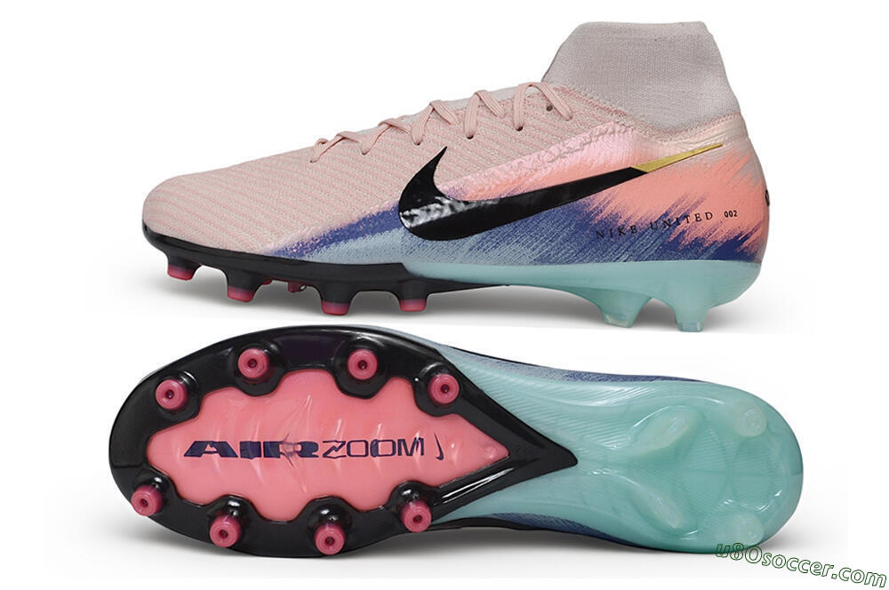 Nike Air Zoom Mercurial Superfly 10 Elite AG Artificial Grass Soccer Cleats - Pink/Sunset Peach/Arctic Teal 0