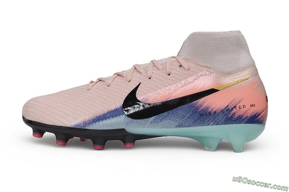 Nike Air Zoom Mercurial Superfly 10 Elite AG Artificial Grass Soccer Cleats - Pink/Sunset Peach/Arctic Teal 2