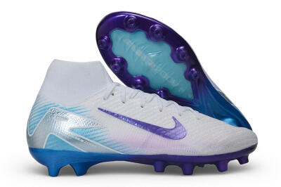 Nike Air Zoom Mercurial Superfly 10 Elite AG Artificial Grass Soccer Cleats - White/Brilliant White/Psychic Purple