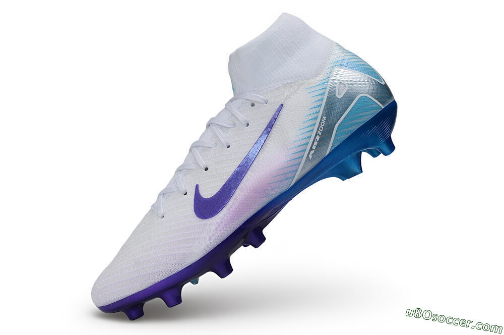 Nike Air Zoom Mercurial Superfly 10 Elite AG Artificial Grass Soccer Cleats - White/Brilliant White/Psychic Purple 5