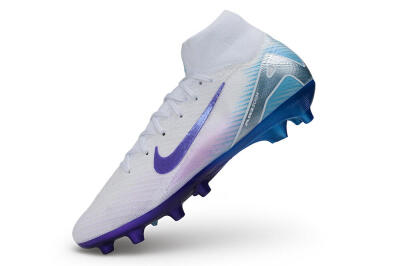 Nike Air Zoom Mercurial Superfly 10 Elite AG Artificial Grass Soccer Cleats - White/Brilliant White/Psychic Purple