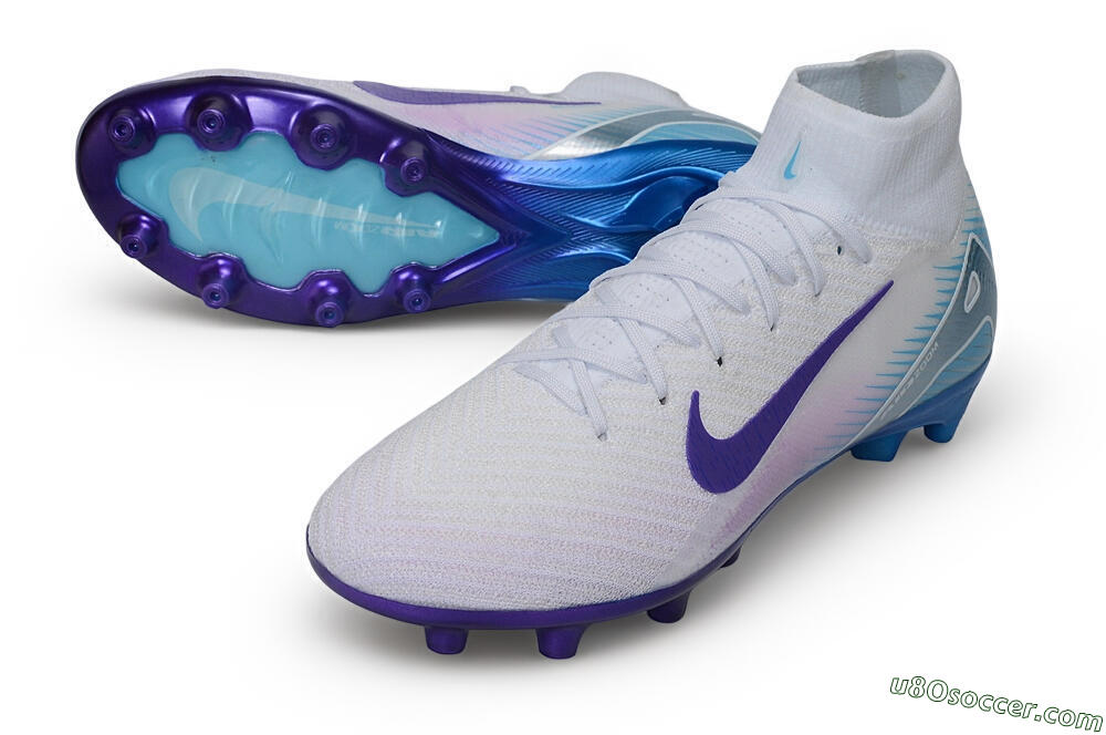 Nike Air Zoom Mercurial Superfly 10 Elite AG Artificial Grass Soccer Cleats - White/Brilliant White/Psychic Purple 3