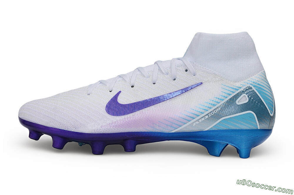 Nike Air Zoom Mercurial Superfly 10 Elite AG Artificial Grass Soccer Cleats - White/Brilliant White/Psychic Purple 2