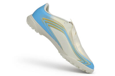 Messi x Adidas F50 Elite TF Artificial Turf Soccer Shoes - Beige/Creamy White/Sky Blue