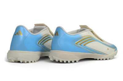 Messi x Adidas F50 Elite TF Artificial Turf Soccer Shoes - Beige/Creamy White/Sky Blue