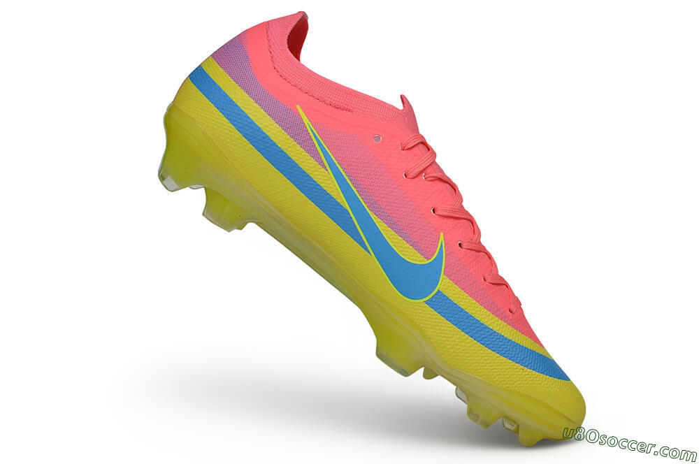 Nike Air Zoom Mercurial Vapor 17 Elite FG Firm Ground Soccer Cleats - Yellow/Sunset Pink/Electric Blue 4