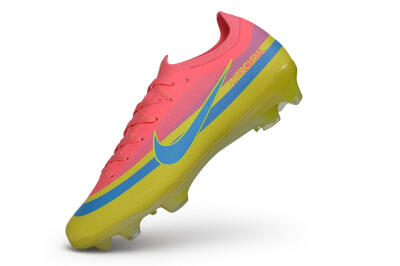 Nike Air Zoom Mercurial Vapor 17 Elite FG Firm Ground Soccer Cleats - Yellow/Sunset Pink/Electric Blue