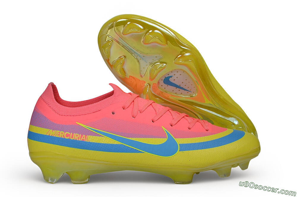 Nike Air Zoom Mercurial Vapor 17 Elite FG Firm Ground Soccer Cleats - Yellow/Sunset Pink/Electric Blue 1