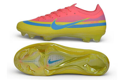 Nike Air Zoom Mercurial Vapor 17 Elite FG Firm Ground Soccer Cleats - Yellow/Sunset Pink/Electric Blue