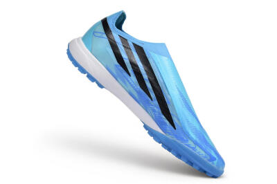 Adidas F50 Hyperfast Elite Laceless TF Artificial Turf Soccer Shoes - Blue/Clear Sky Blue/Core Black