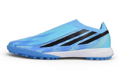 Adidas F50 Hyperfast Elite Laceless TF Artificial Turf Soccer Shoes - Blue/Clear Sky Blue/Core Black