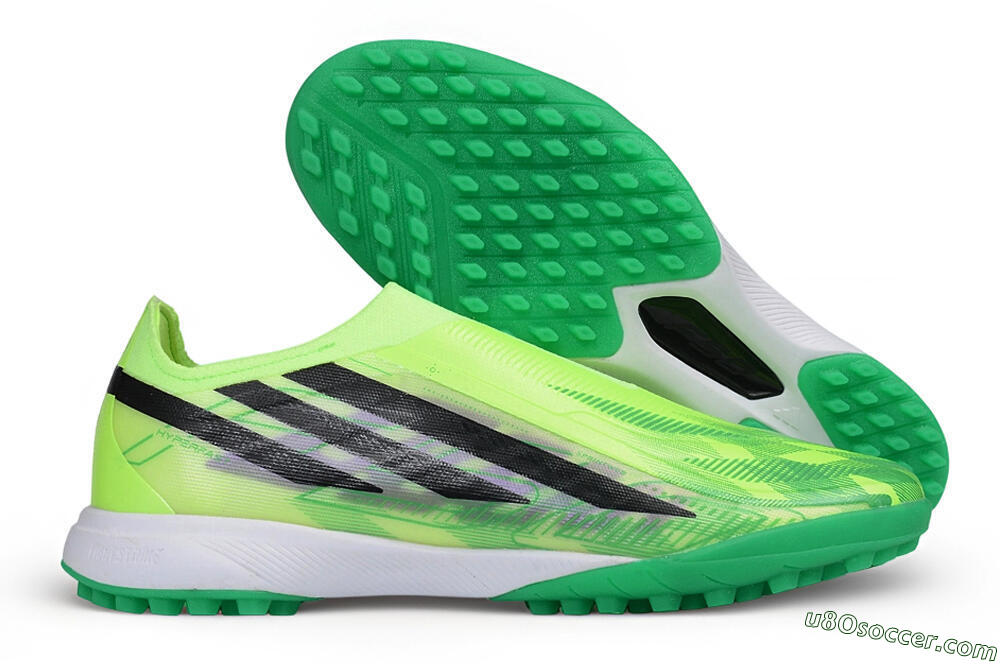 Adidas F50 Hyperfast Elite Laceless TF Artificial Turf Soccer Shoes - Green/Solar Green/Core Black 1