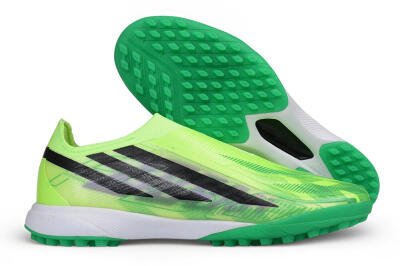 Adidas F50 Hyperfast Elite Laceless TF Artificial Turf Soccer Shoes - Green/Solar Green/Core Black