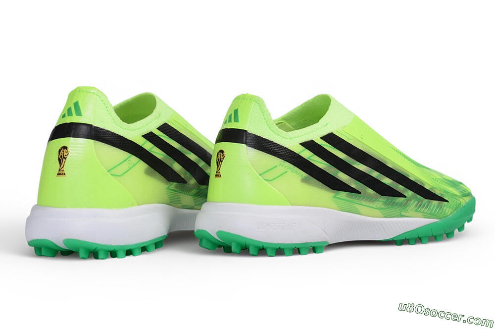 Adidas F50 Hyperfast Elite Laceless TF Artificial Turf Soccer Shoes - Green/Solar Green/Core Black 6