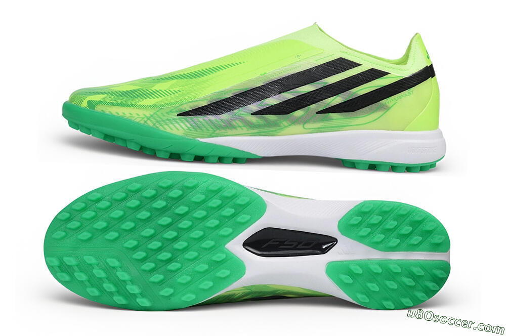 Adidas F50 Hyperfast Elite Laceless TF Artificial Turf Soccer Shoes - Green/Solar Green/Core Black 0
