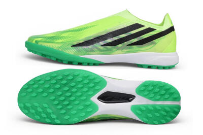 Adidas F50 Hyperfast Elite Laceless TF Artificial Turf Soccer Shoes - Green/Solar Green/Core Black