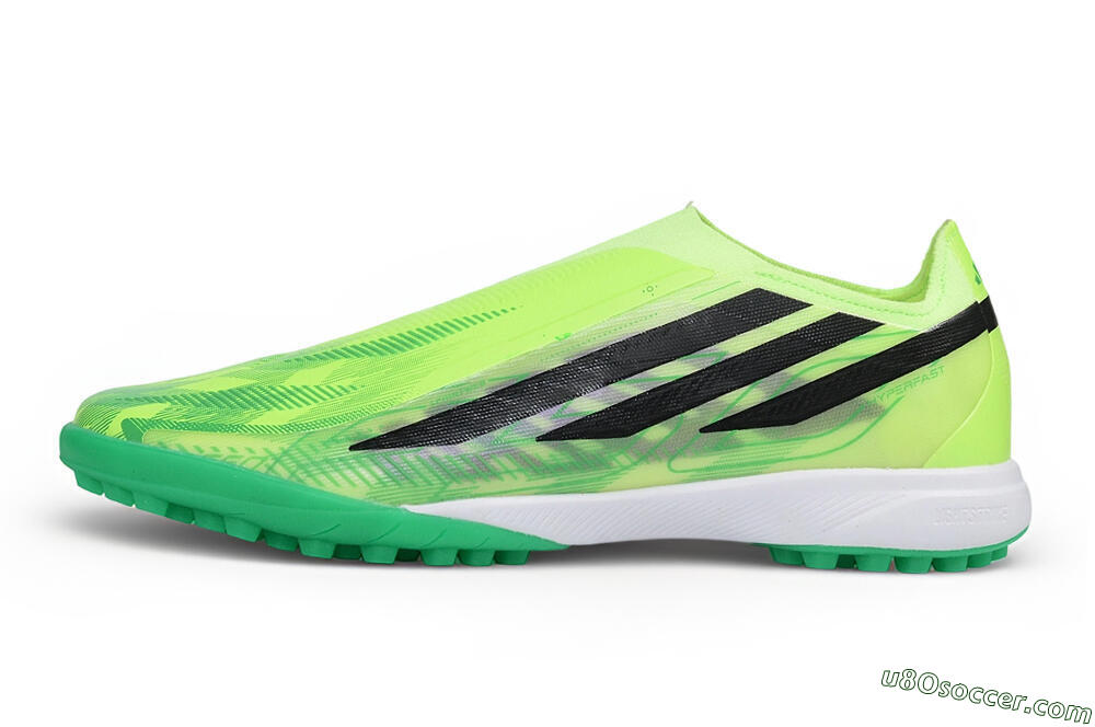 Adidas F50 Hyperfast Elite Laceless TF Artificial Turf Soccer Shoes - Green/Solar Green/Core Black 2