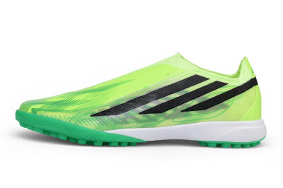 Adidas F50 Hyperfast Elite Laceless TF Artificial Turf Soccer Shoes - Green/Solar Green/Core Black