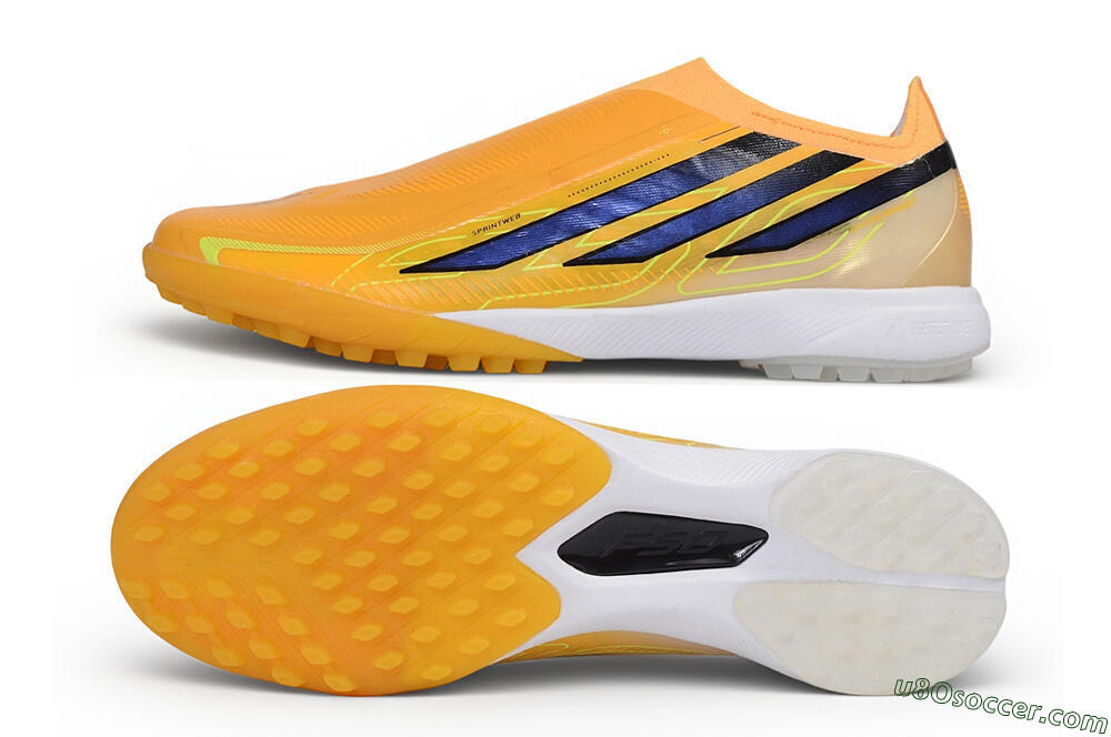 Adidas F50 Hyperfast Elite Laceless TF Artificial Turf Soccer Shoes - Orange/Solar Gold/Core Black 0