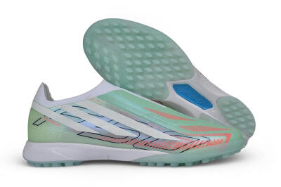 Adidas F50 Hyperfast Elite Laceless TF Artificial Turf Soccer Shoes - Green/Mint/Coral