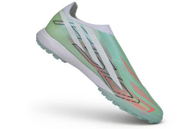 Adidas F50 Hyperfast Elite Laceless TF Artificial Turf Soccer Shoes - Green/Mint/Coral