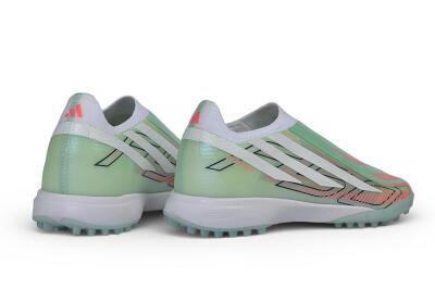 Adidas F50 Hyperfast Elite Laceless TF Artificial Turf Soccer Shoes - Green/Mint/Coral