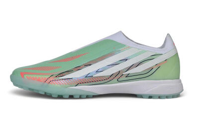 Adidas F50 Hyperfast Elite Laceless TF Artificial Turf Soccer Shoes - Green/Mint/Coral