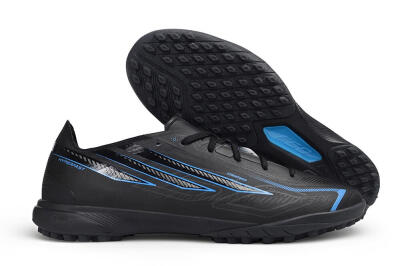 Adidas F50 Hyperfast League TF Artificial Turf Soccer Shoes - Black/Core Black/Lucid Blue