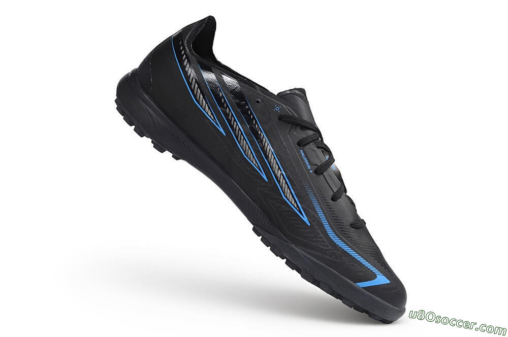 Adidas F50 Hyperfast League TF Artificial Turf Soccer Shoes - Black/Core Black/Lucid Blue 4