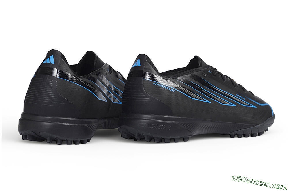 Adidas F50 Hyperfast League TF Artificial Turf Soccer Shoes - Black/Core Black/Lucid Blue 6