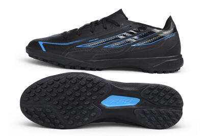 Adidas F50 Hyperfast League TF Artificial Turf Soccer Shoes - Black/Core Black/Lucid Blue