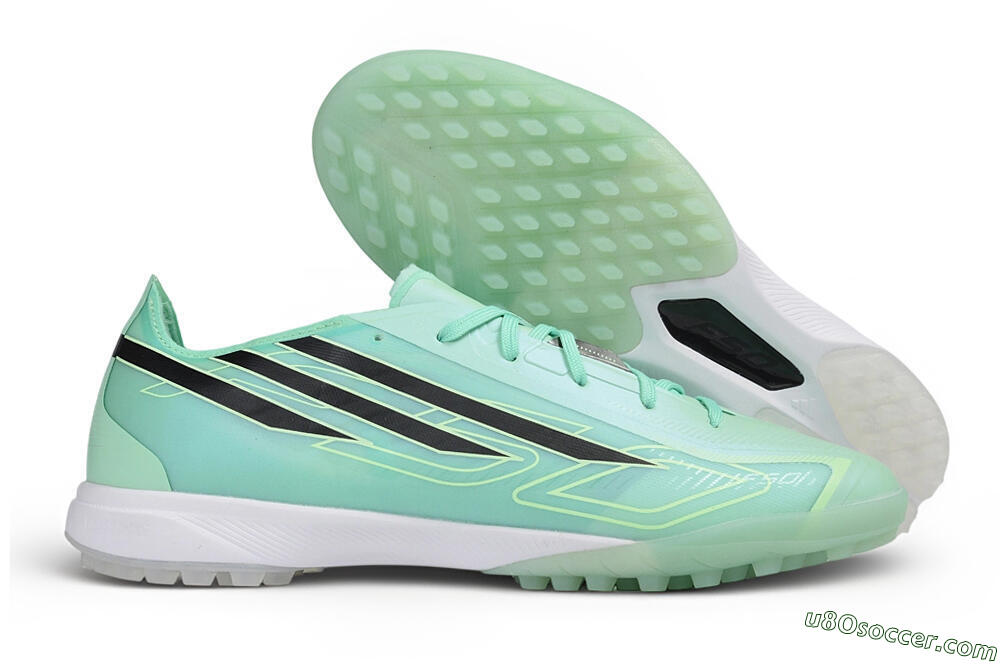 Adidas F50 Hyperfast League TF Artificial Turf Soccer Shoes - Green/Mint Green/Black 1