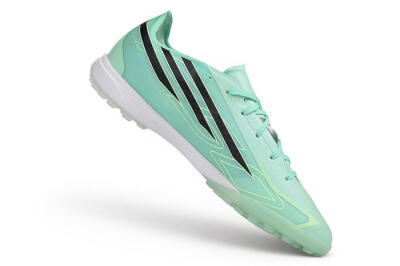Adidas F50 Hyperfast League TF Artificial Turf Soccer Shoes - Green/Mint Green/Black