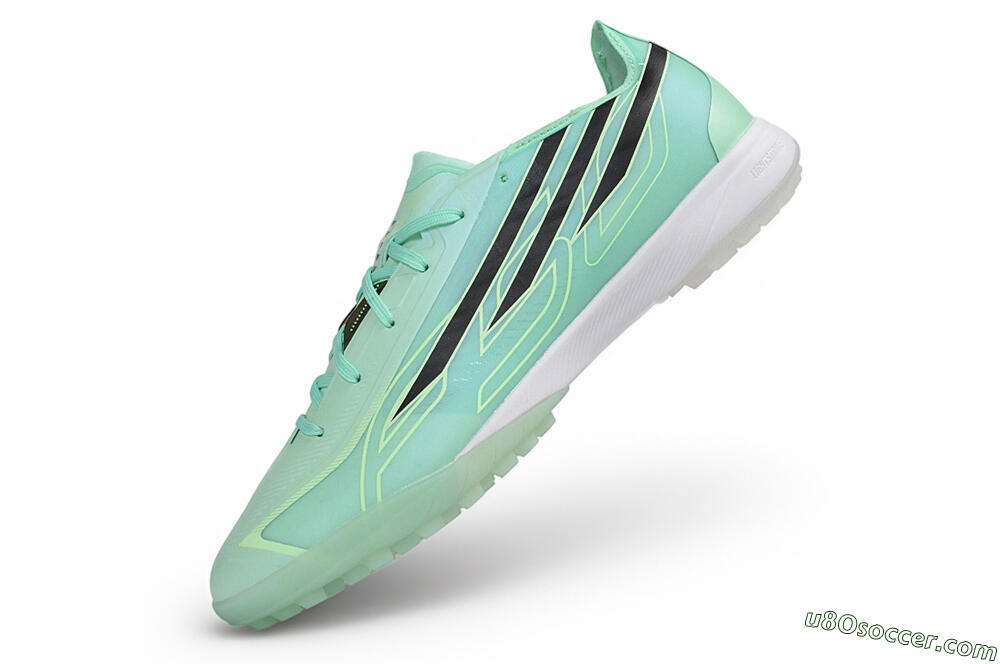 Adidas F50 Hyperfast League TF Artificial Turf Soccer Shoes - Green/Mint Green/Black 5