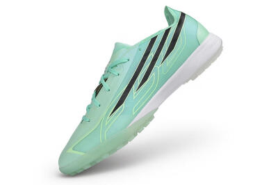 Adidas F50 Hyperfast League TF Artificial Turf Soccer Shoes - Green/Mint Green/Black