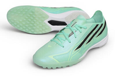 Adidas F50 Hyperfast League TF Artificial Turf Soccer Shoes - Green/Mint Green/Black